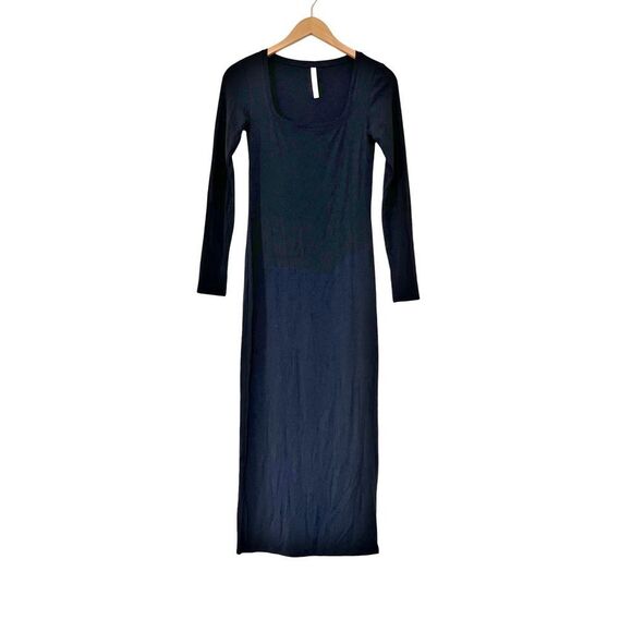 Aritzia NWOT The Group Babaton Black Retreat Square Neck Long Sleeve Maxi Dress - Picture 4 of 9